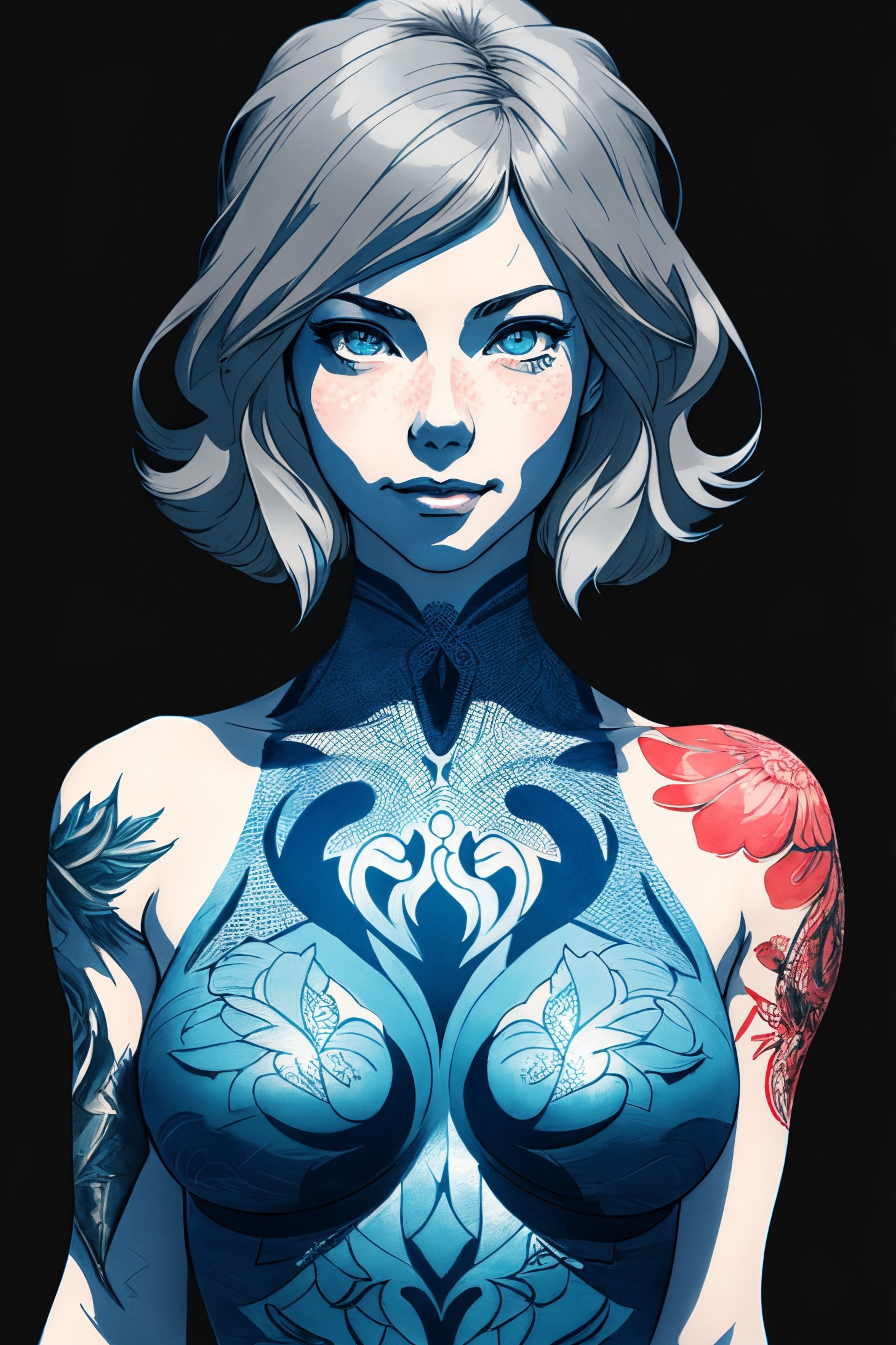(James Jean style:1.2),(photorealistic), (realistic), full body, portrait of woman standing, milf, professor, (freckles:0....