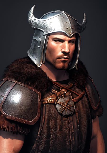 1man, <lora:Nord-Male:0.8>, Nord-Male, 1man, solo, portrait, fur armor, viking, helmet,, (masterpiece, best quality, absurdres, detailed, ultra-detailed:1.3), hot