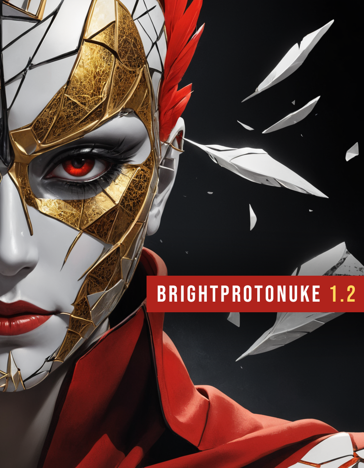 The cover of Brightprotonke 1.2, featuring a woman with a mask on her face.