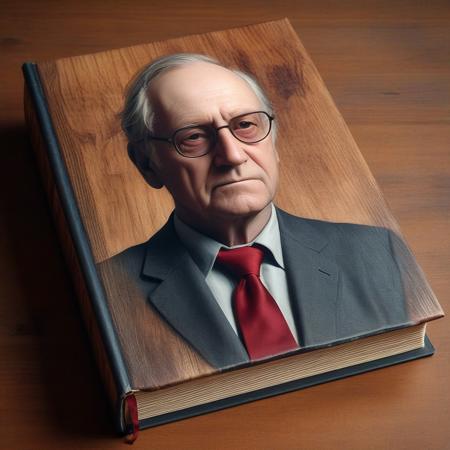 <lora:book_SDXL:0.7>,
upper body, long sleeves, old man, realistic, album cover, still life, wooden table, wood, sealed, Booknize, book cover, BOCO, red tie, pale skin