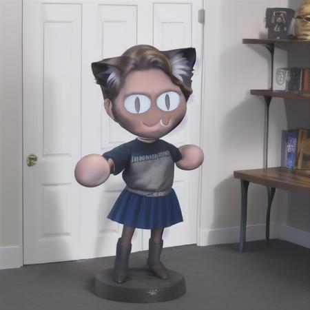 jerma985, masterpiece, best quality, full body, :3, cat ears, chibi, cat girl, cat tail, solo, slit pupils