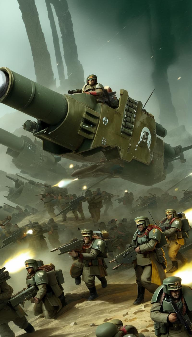 Astra Militarum (Imperial Guard) [Warhammer 40k] LoRA XL | Mistletoe Mercenaries / Yellow Team image by Hevok