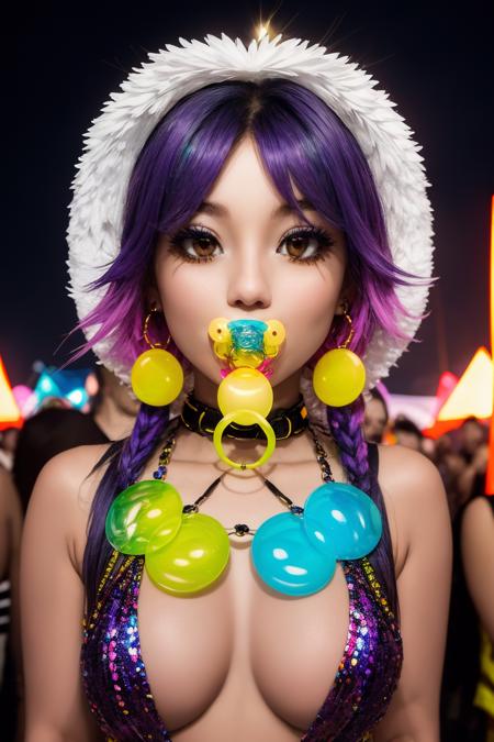 <lora:rvst-000004:0.8>rvst, a woman with a pacifier in her mouth, raw photo, 8k, night, festival, beautiful, ecstatic expression, colorful,