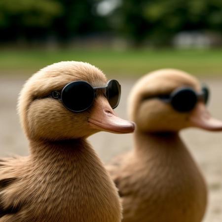 ducks with sunglasses