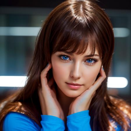 ((a woman standing leaning on a wall in a office, looking seductive, medium wide shot)) <lora:NicoGalaxyRangerLoRA:1> nico, with brown hair,(( white and blue spaceoutfit)), beautiful eyes, beautiful girl, high detail skin, high detail eyes, high detail hair, highres, ultra detailed, detailed pores, imperfect skin, detailed reflective shiny skin, diffused skin pores,sharpen picture, Highly detailed, masterpiece, best quality, photorealistic,