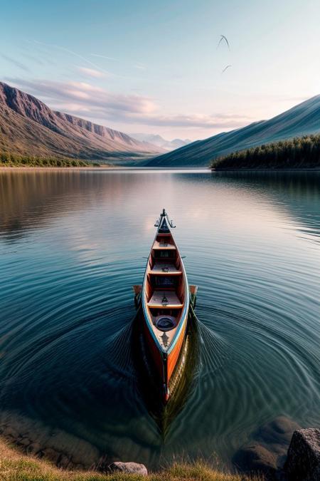 masterpiece, best quality, ultra-detailed, realistic, 8k, RAW photo, distant-view, (fisherman fishing on small boat in the middle of the lake, small fish were flying on the water around the fisherman:1.37), award winning realistic photography, morning, a bit cloudy, scenery photography, perfect shadow, perfect natural lighting, rich colors, perfect composition, perfect colors, flawless complexion photo, perfect intricate detailed, lakes, surreal, lifelike, real life scenery photo, top quality, trending on artstation, meadows, glitter, prettiest landscape, all kinds of flowers, fantastic, stunning, outstanding, breathtaking beautiful nature photo, out-of-this-world scenery, perfect reflection on water, depth of field,