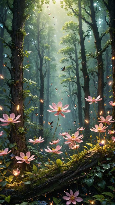 (8k, Best quality, Masterpiece),(magazine cover:1.2),Super Detail,Petal,forest,Firefly,Particles,Poster,design,3D art,A nice composition.,Surreal,OC render,Complex,details,Ray tracing,Depth of field,Beautiful creative picture,(exquisite text layout:1.2),(large theme text:1.5),haibao,(masterpiece, top quality, best quality, official art, beautiful and aesthetic:1.2),<lora:more_details:1>,<lora:xl_more_art-full_v1:1>,