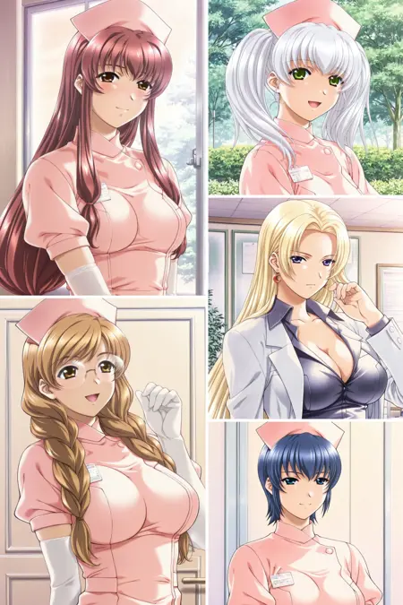 [illustrious XL] 5 in 1，《Night Shift Nurses 2》/《夜勤病栋2》Mana Kazama- Artist Style