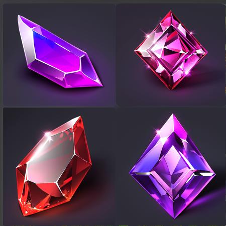 Game icons, gem designs, item lists