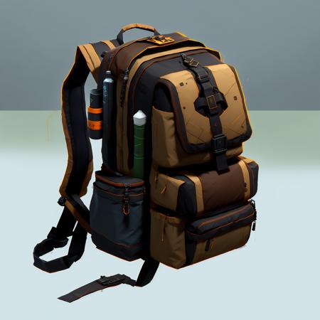 2Dart, military backpack, video game asset, concept art