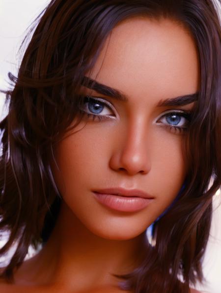 <lora:BellaV2:1>, BellaV2, close up portrait, professional photography, simple background, realistic eyes, skin with defaut