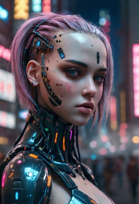 Post apocalyptic  Android  Robot  Futuristic image  Cyberpunk city Utopia Cyborg 