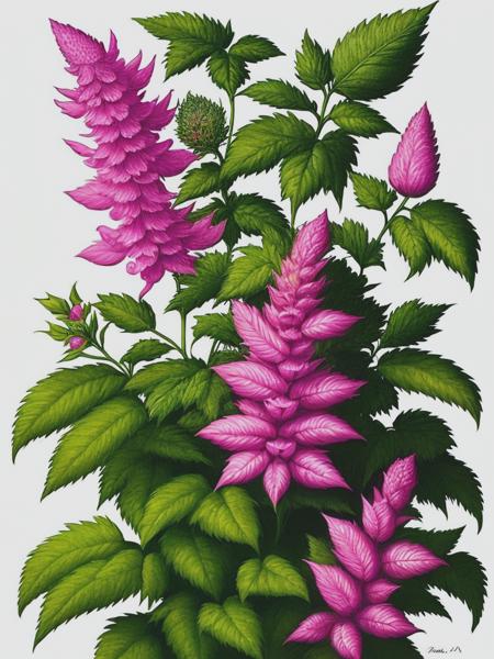 <lyco:MariaSibyllaMerian:1.0> victorian, fantasy, botanical illustration, magic plant, snapdragon, dragon flower, illustration