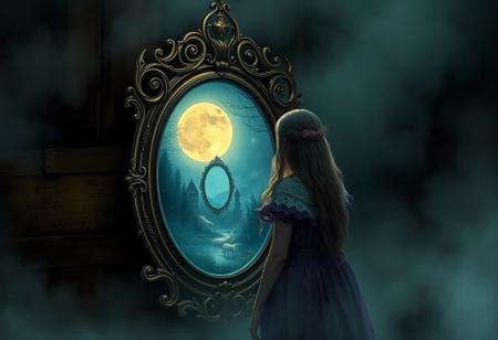 In a forgotten village shrouded in mist, a young woman named Isla discovers an ancient mirror hidden in the attic of her late grandmother's home. On nights when the moon is full, the mirror reflects not her image but a mysterious world filled with ethereal creatures and vivid colors. Intrigued, Isla begins to explore this realm, uncovering long-buried secrets about her family's past—secrets that link them to the powerful guardian spirits of the village.
However, each visit comes at a price. The more she learns, the darker her own world becomes. Animals vanish, crops wither, and whispers of dread echo through the village. The villagers grow suspicious of Isla, and soon, she uncovers a shocking truth: her grandmother was its last protector, and the mirror binds her destiny to the spirits.
In a stunning twist, Isla must choose between saving her village by destroying the mirror or unearthing even greater power for herself, risking the thin line between the two worlds. As the next full moon approaches, she must act fast or lose everything she holds dear to the dark forces awakened by her curiosity.
