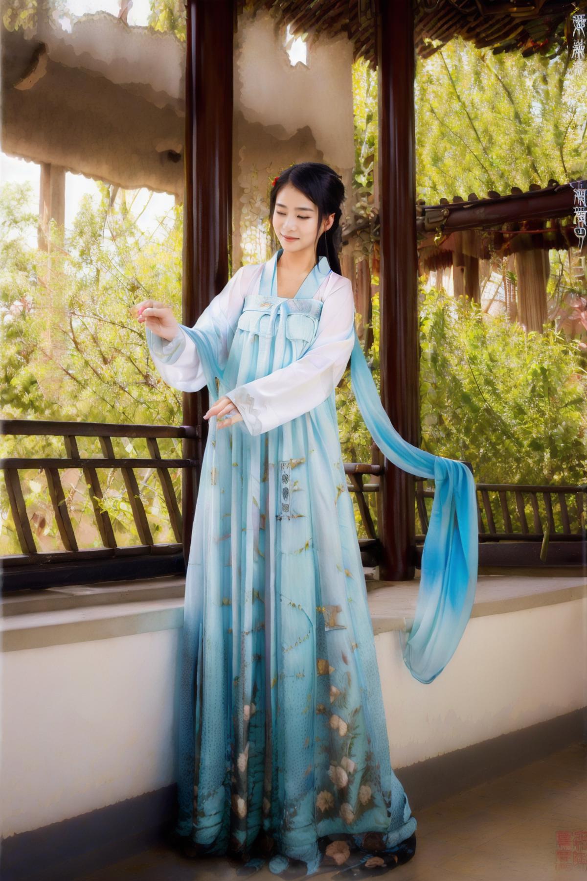 【Realistic】淡蓝汉服齐胸襦裙 China Dress / Hanfu image by EmptyBellPainter
