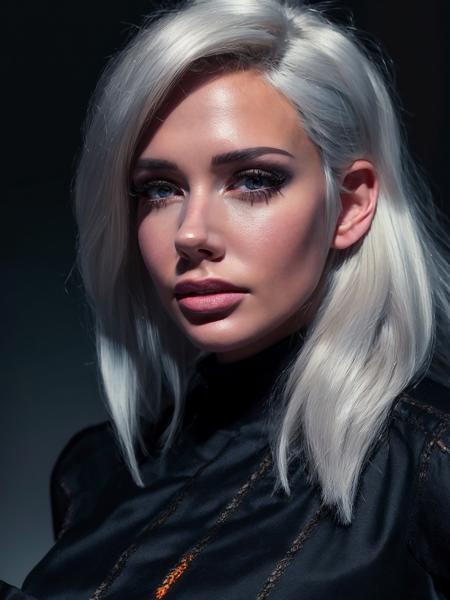 8k portrait of AlanahPearce, white hair
, ((orange jumpsuit))
, (masterpiece: 1.4), extremely detailed skin,, (looking at viewer), (upper body:0.8), (close-up:0.8), (photorealistic:1.2)
, beautiful detailed eyes, sharp focus, glowing eyes, detailed 4k eyes, dark bedroom background,  <lora:LowRA:0.6>, dark theme, night, advntr, bedroom
, <lora:more_details:0.3>, <lora:AlanahPearceV2:1.0>,  <lora:hairdetailer:0.5>