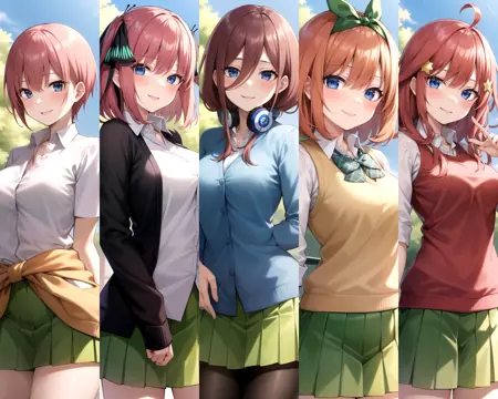 The Quintessential Quintuplets [sd1] All Nakano sisters: Ichika, Nino, Miku, Yotsuba, Itsuki