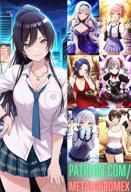 The iDOLM@STER Shiny Color - Sakuya Shirase (and 82 other girls)+game art style - 2 versions - Commission!