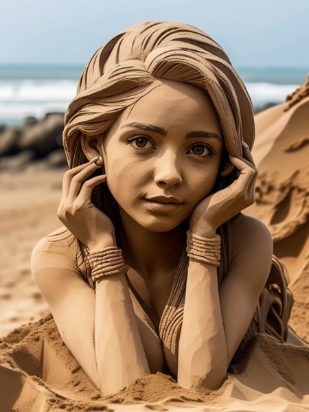 made of sand on the beach