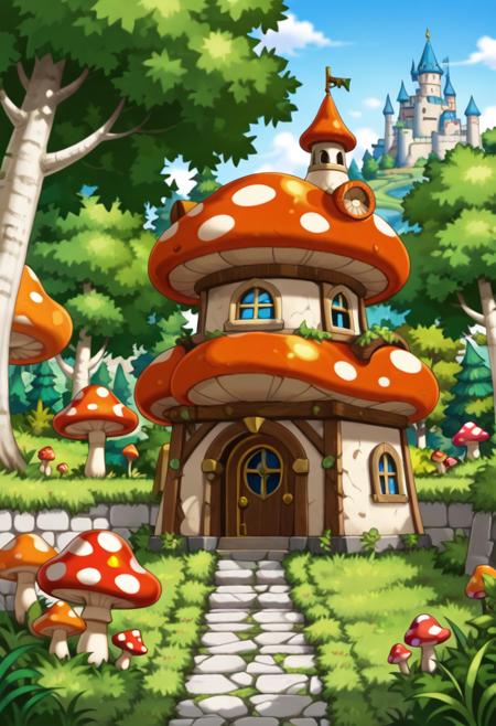 Henesys Buildings - Mushroom Homes (Maple Story) [Illustrious & SD1.5] Illustrious