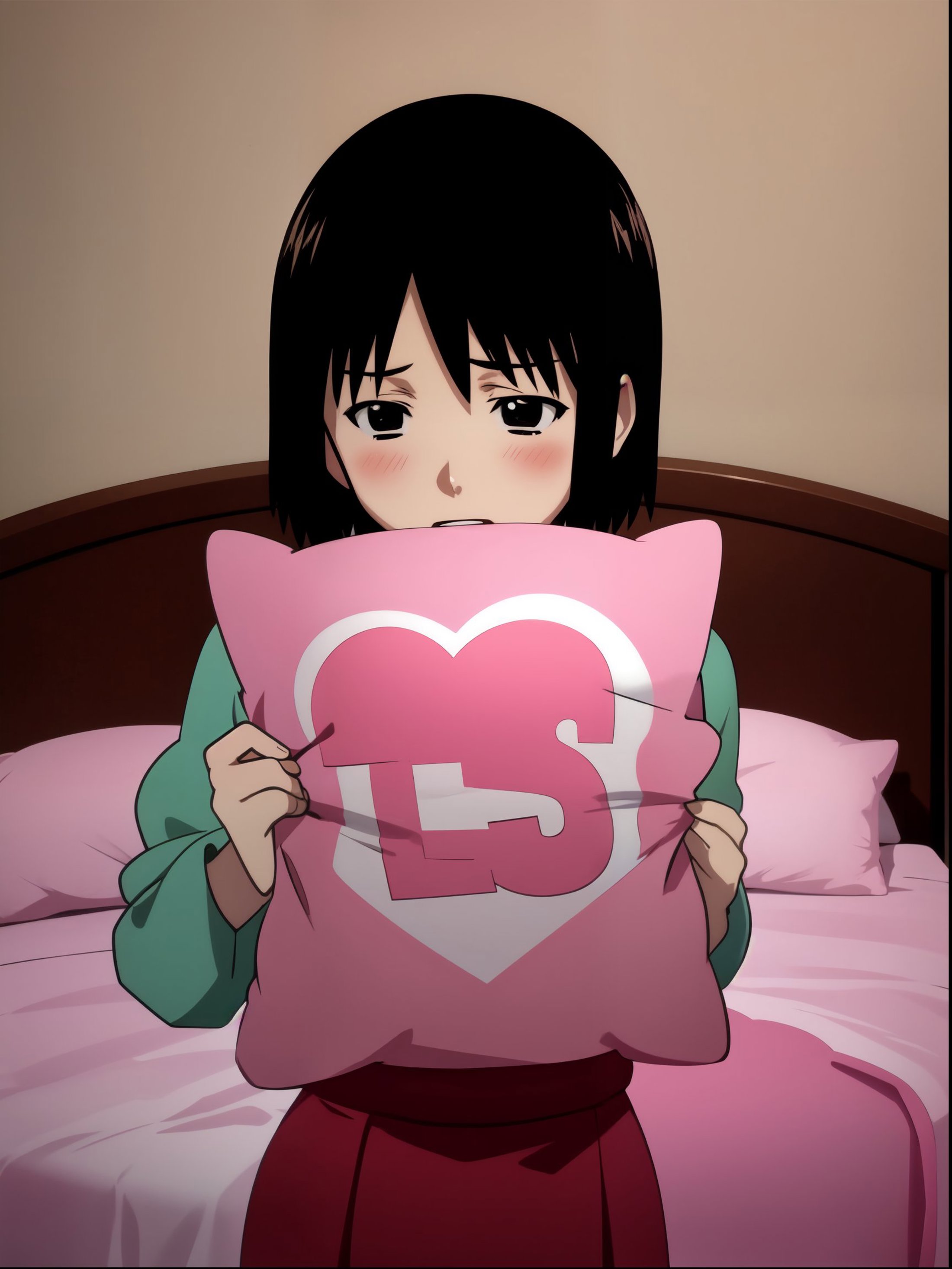 pillow hug/ holding pillow with speech bubble Concept LoRA image by bloknoto