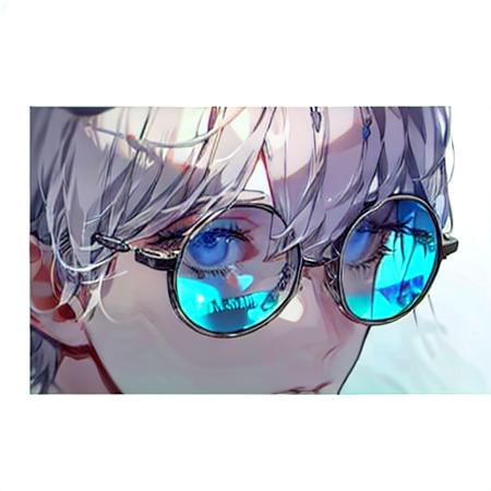 <lora:ClosePortrait_Glasses:1>,ClosePortraitWithGlasses,glasses, glasses, solo, blue eyes, white background, 1boy, male focus, simple background, close-up, round eyewear, grey hair, portrait, eyelashes, hair between eyes, bangs