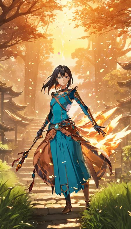 anime artwork Cinematic scene, hero view, d4s sorceress <lora:diablo_4_sorceress_v0.0.1:1>, action pose, nature, detailed background, masterpiece, best quality, high quality, absurdres . anime style, key visual, vibrant, studio anime, highly detailed