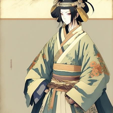 anime A nobody from the Edo Period is dressed as the Shogun (ShogunNobody style:1) <lora:djzShogunNobody:0.8)