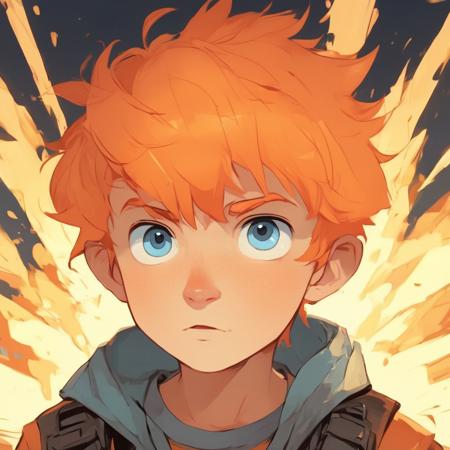 A cute little boy with orange hair and blue eyes,
,Cute Cartoon,CuteCartoonAF,
<lora:CuteCartoonRedmond-CuteCartoon-CuteCartoonAF:1>