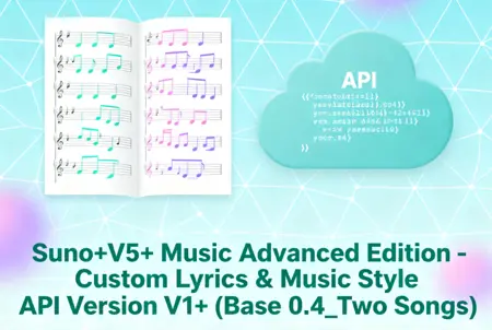 Suno+V5+ Music Advanced Edition - Custom Lyrics & Music Style API Version V1+ (Base 0.4_Two Songs)