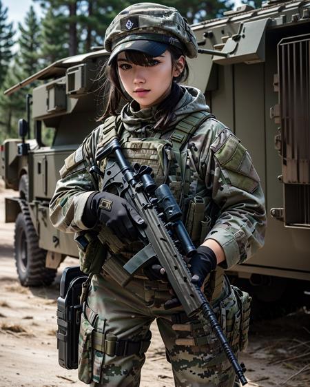 taskforce digitalcamouflage camouflage military uniform holding weapon  rifle
