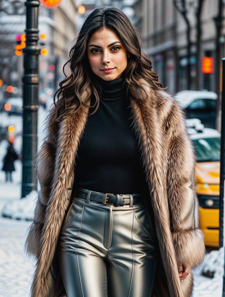 beautiful woman (morb4cc4r1n:.99), beautiful hair, winter Paris, elegant, snowing, natural skin texture, (fashionable fur coat), ((turtleneck)), ((designer pants)), sunset, cute smile, 24mm, 4k textures, soft cinematic light, adobe lightroom, photolab, hdr, intricate, elegant, highly detailed, sharp focus, ((((cinematic look)))), soothing tones, insane details, intricate details, hyperdetailed, low contrast, soft cinematic light, exposure blend, hdr, faded<lora:more_details:.6> <lora:wowifierV3:.6>
