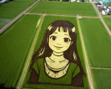 outdoors, rice_paddy_art, field, scenery, landscape, nature, grass, parody, bridge, crossover, day, fence, field, from above, grass, green dress, green skin, green theme, hill, horizon, house, military, nature, no humans, noodles, path, portrait, river, ruins, sky, solo, stadium, stairs, tree, watercraft, 1girl, brown eyes, long hair, long sleeves, bangs, smile, shirt, upper body,<lora:rice_paddy_art:0.7>