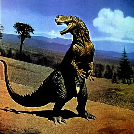 Old Dinosaur Oil Painting