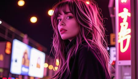 abstract, beautiful, strange, woman, night, city, wonderful, colorful