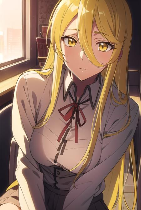 shizukamarikawa, <lora:shizukamarikawatest:1>,
shizuka marikawa, long hair, blonde hair, very long hair, low-tied long hair, (yellow eyes:1.5), hair between eyes,
BREAK skirt, shirt, long sleeves, ribbon, white shirt,
BREAK looking at viewer,
BREAK indoors, classroom,
BREAK <lora:GoodHands-vanilla:1>, (masterpiece:1.2), best quality, high resolution, unity 8k wallpaper, (illustration:0.8), (beautiful detailed eyes:1.6), extremely detailed face, perfect lighting, extremely detailed CG, (perfect hands, perfect anatomy),