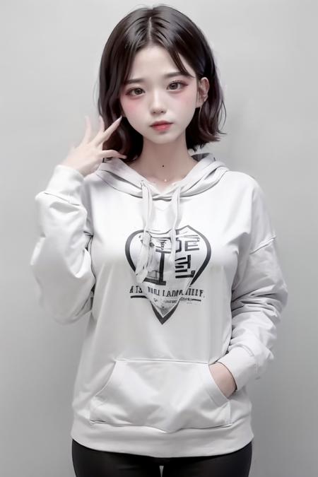 (masterpiece, best quality), <lora:add_detail:0.5>, (kpop idol, beautiful girl), 
<lora:crimm-000015_v1:1>,  crimm, large breast, hoodie,