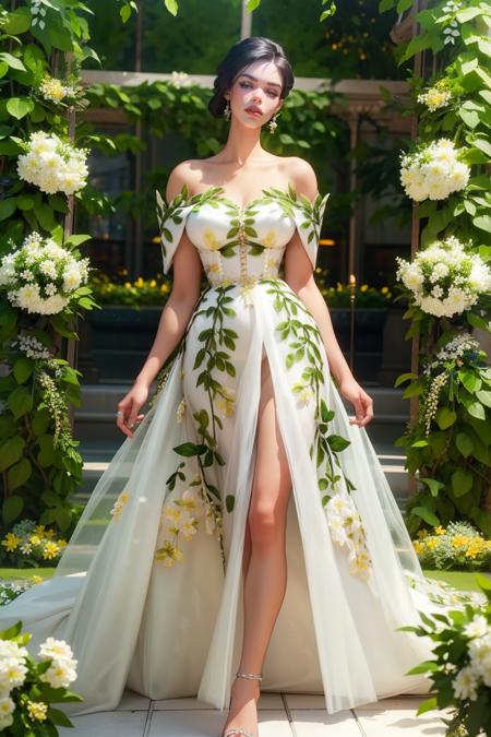 v1nedr3ss, vines, dress, white dress, wedding dress,