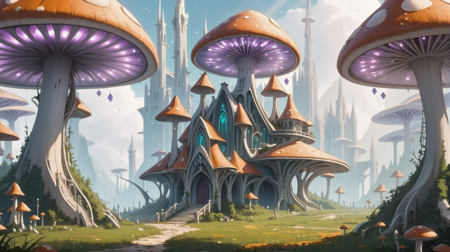 <lora:EnvyElvishArchitectureXL01:0.75> elvish architecture, scifi, noon, scenery, in a Lonely Hallucinogenic Mushroom Field<lora:EnvyBetterHiresFixXL01:0:hr=1>