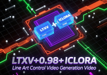 LTXV+0.98+ICLORA Line Art Control Video Generation Video v1.0