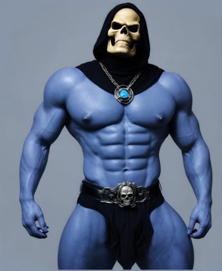 Skeletor Head Skull Mask Blue Body Acessories hood 1male