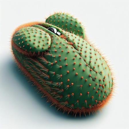 Mouse, mouse made of cactus,  tech  <lora:Prickly Pear Style v1:1>, Prickly Pear Style,