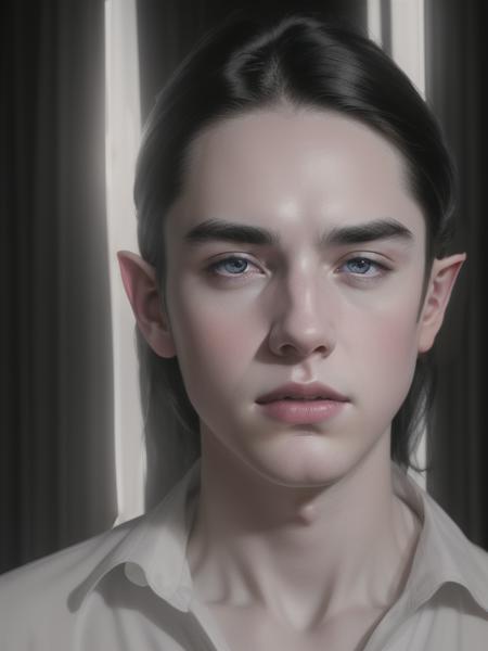 <lora:royben_arthemy:1> a young male
Pale skin, grey eyes, frowning,  <lora:half-elf_ears:0.7> half-elf ears