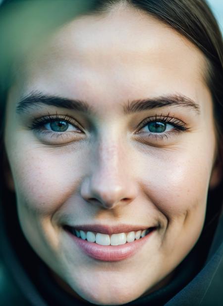 photo of perfectsmile smile <lora:lora_perfectsmile_v1_from_v1_160:1> , woman smiling, A stunning intricate full color portrait of (sks woman:1),
wearing a black turtleneck,
epic character composition,
by ilya kuvshinov, alessio albi, nina masic,
sharp focus, natural lighting, subsurface scattering, f2, 35mm, film grain