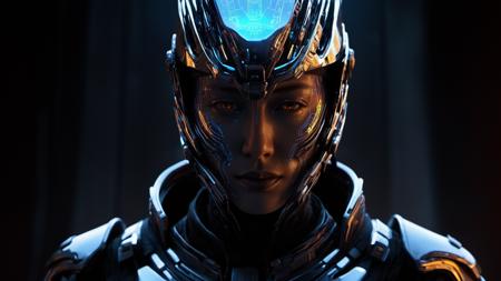 female cyborg, urban samurai, sci-fi, schematic, ((datamoshing, data glitch background)), liquid chrome, holographic face visor, dark fantasy, chiaroscuro,, ((masterpiece)), (Ultra-HD), (high-resolution), (16k), (epic), (insanely detailed:1), (photorealistic:1), color-graded, anime style, concept art, drawing, edge lines, harsh shadows, high contrast, (dark shadows, warm colors, dark colors, high contrast)