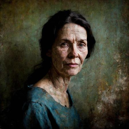 <lora:SDXL_black_and_color_Sa_May:1> old paint, portrait of the woman