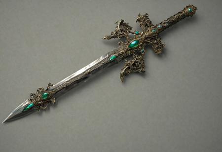 score_9, score_8_up, score_7_up, score_6_up, score_5_up, score_4_up, Sword:   A sword with a long thin blade made of adamantine and has a curled cross-guard which is 
set with a large cat’s eye gemstone.