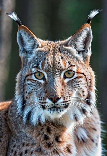portrait, masterpiece, 4k, ray tracing, intricate details, highly detailed, hyper realistic, 8k RAW editorial photo.
an adorable lynx , head with a tilt and a slight blink. The lynx is feathers should be soft and fluffy, the background should be a  snowy forest, dramatic light, shallow depth of field, high budget,
