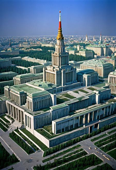 Palace of Soviets in Moscow 1940. Project by Architect Iofan. High quality color photography.