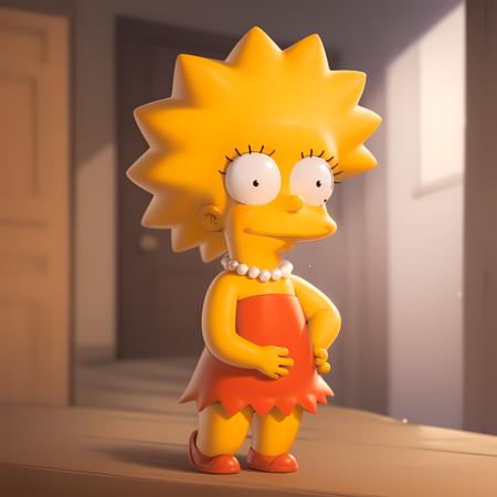 ((masterpiece, best quality)),(complex light), full body,1girl, solo, lisa simpson, <lora:Lisa_Simpson1-10:1>,red dress,closed mouth, black bead eyes